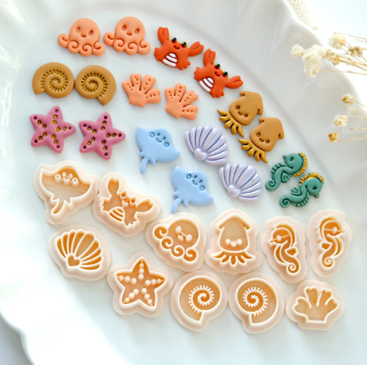 Ocean Animal Polymer Clay Cutters | Summer Beach Clay Earring Molds | Jewelry Making Tools